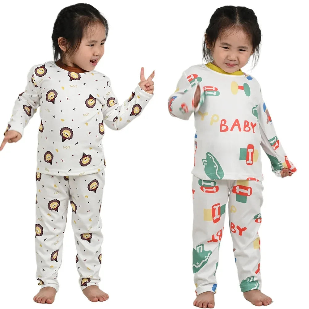 Cotton Kids Pajama Set Cartoon Sleepwear Velvet Comfort - ToylandEU