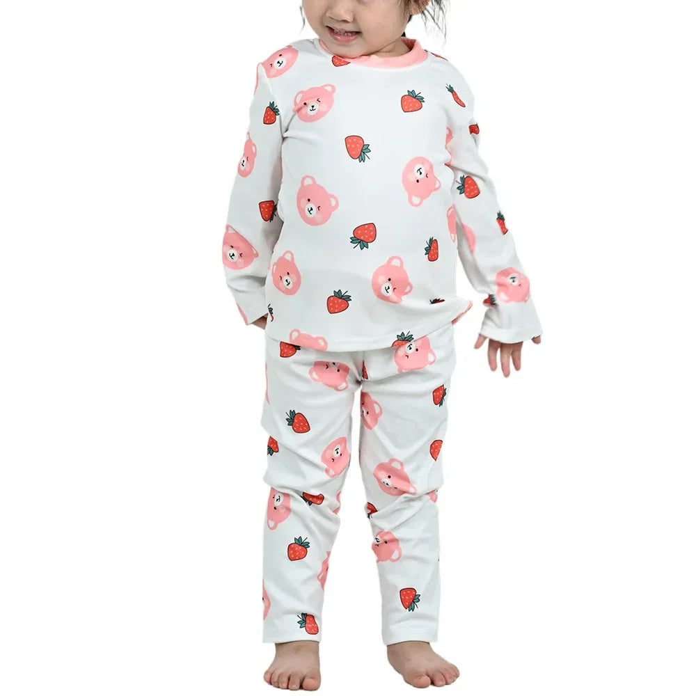 Cotton Kids Pajama Set Cartoon Sleepwear Velvet Comfort - ToylandEU