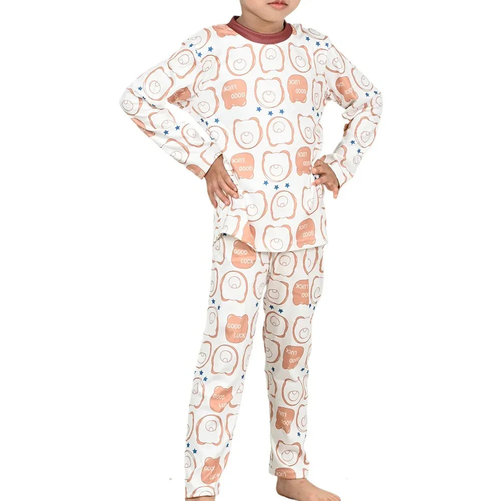 Cotton Kids Pajama Set Cartoon Sleepwear Velvet Comfort - ToylandEU