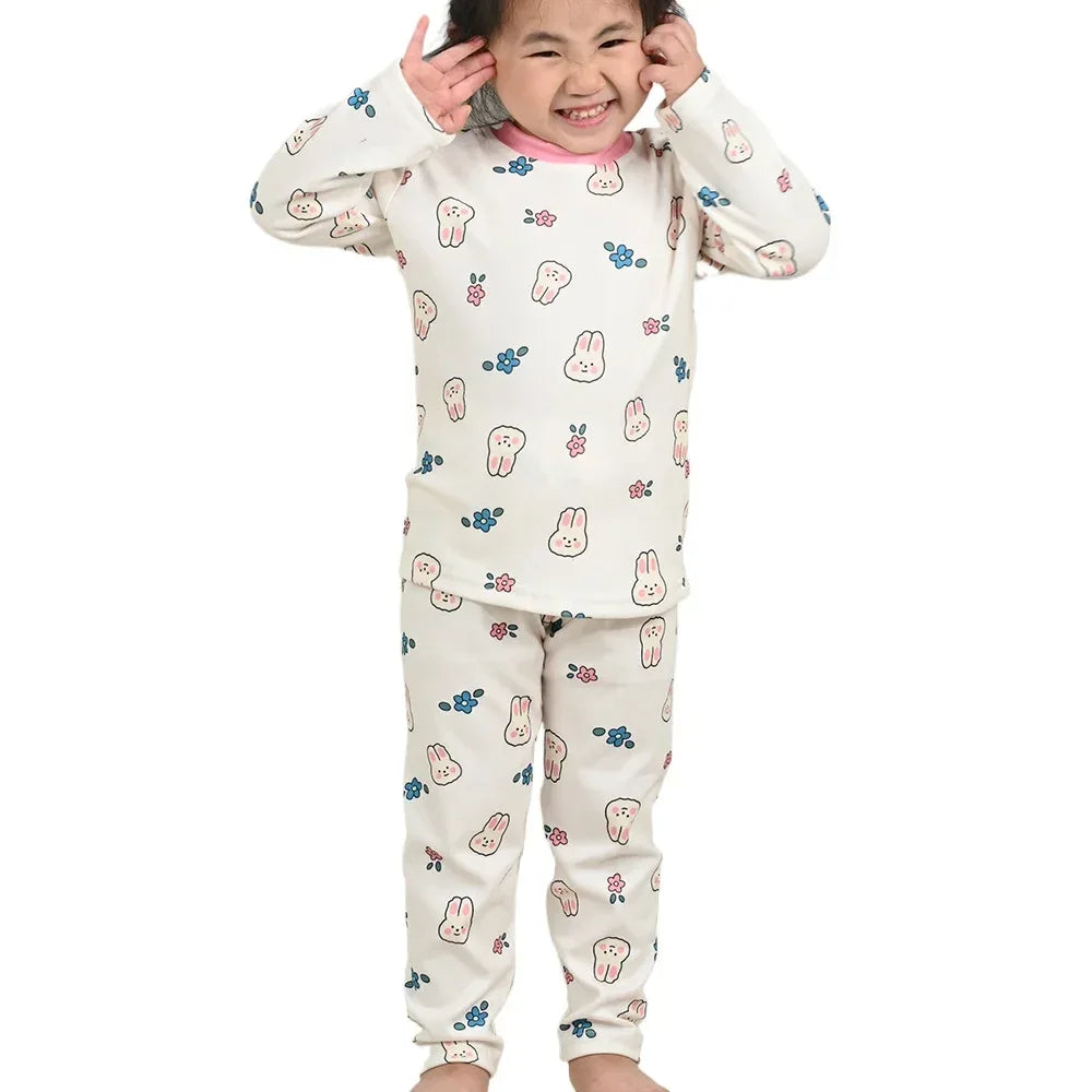 Cotton Kids Pajama Set Cartoon Sleepwear Velvet Comfort - ToylandEU