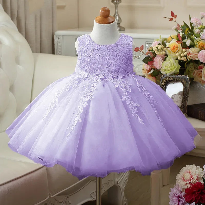 Cotton Lace Baptism Dress For Baby Girls 0-24 Months - ToylandEU