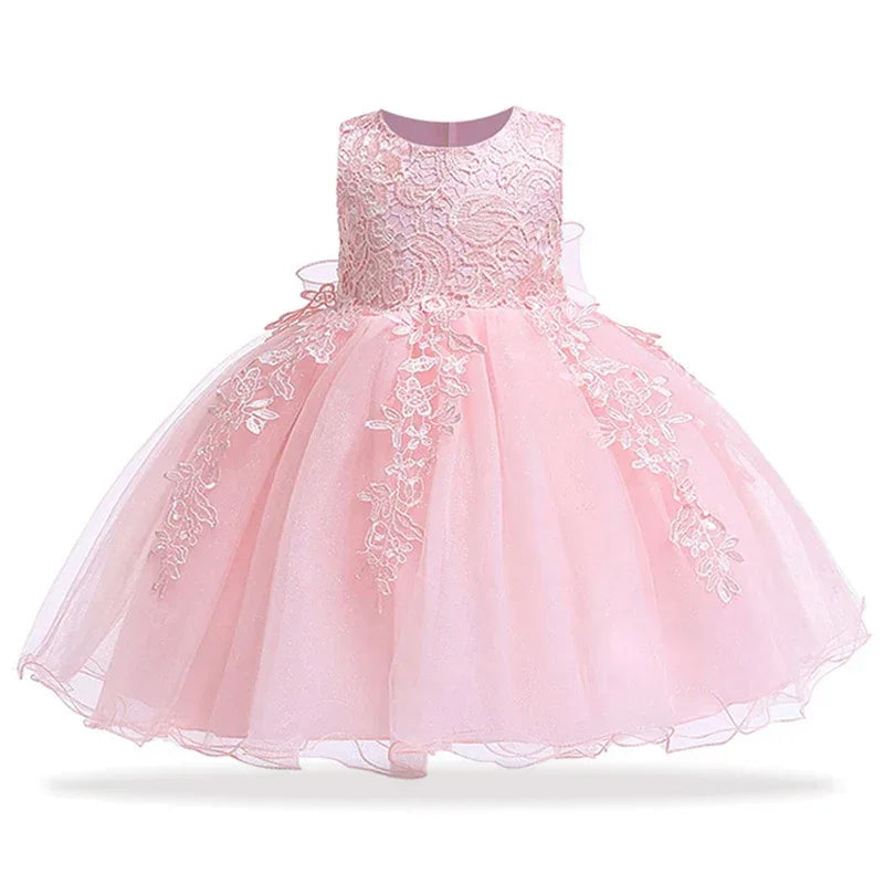 Cotton Lace Baptism Dress For Baby Girls 0-24 Months - ToylandEU