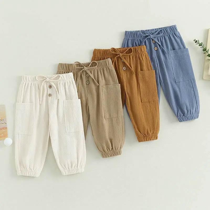  Cotton Linen Casual Baby Pants for Toddler Boys Girls -  ToylandEU™