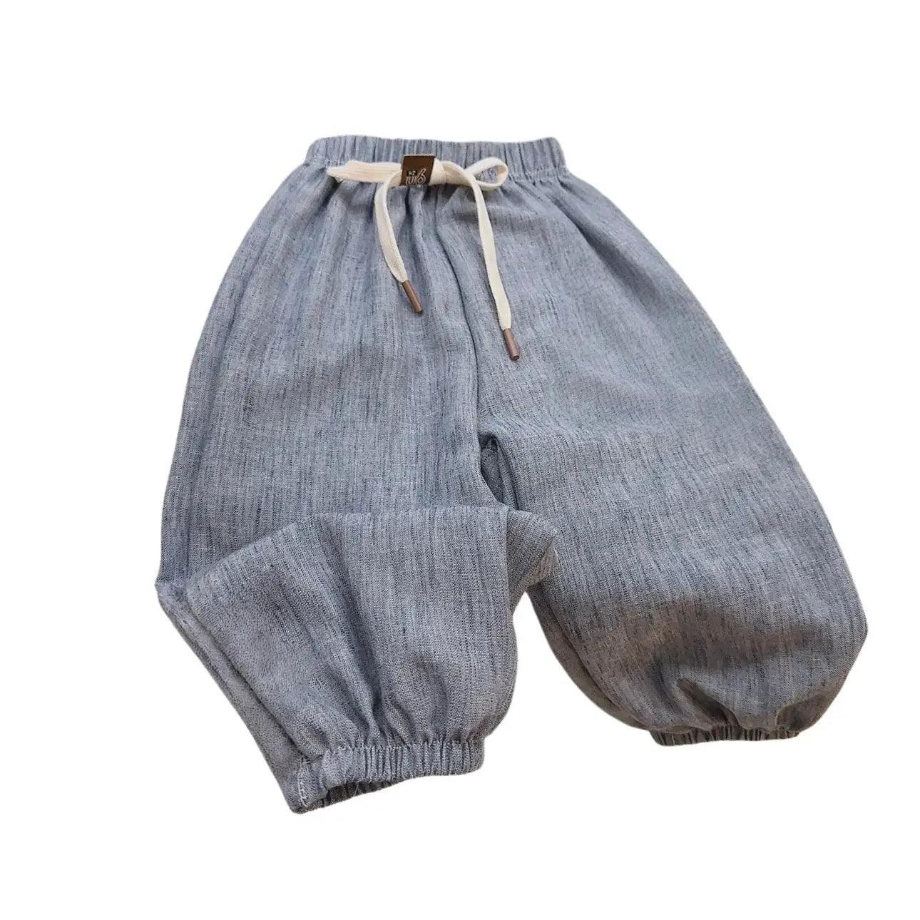  Cotton Linen Kids Pants Anti Mosquito Elastic Waist -  ToylandEU™