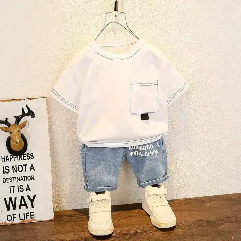  Cotton Poly Kids 2pc Set 1-3Y Short Sleeve Top Pants -  ToylandEU™