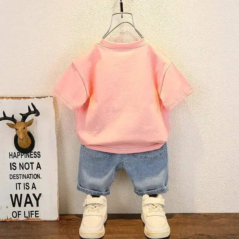  Cotton Poly Kids 2pc Set 1-3Y Short Sleeve Top Pants -  ToylandEU™
