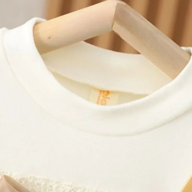 Cotton Toddler Girl Dress With Lace Bow For Spring - ToylandEU