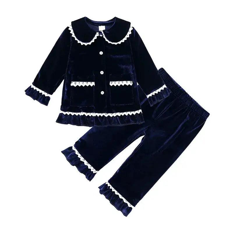  Cozy 7-13 Kids Pajama Set Velvet Xmas Print Toyland EU -  ToylandEU™