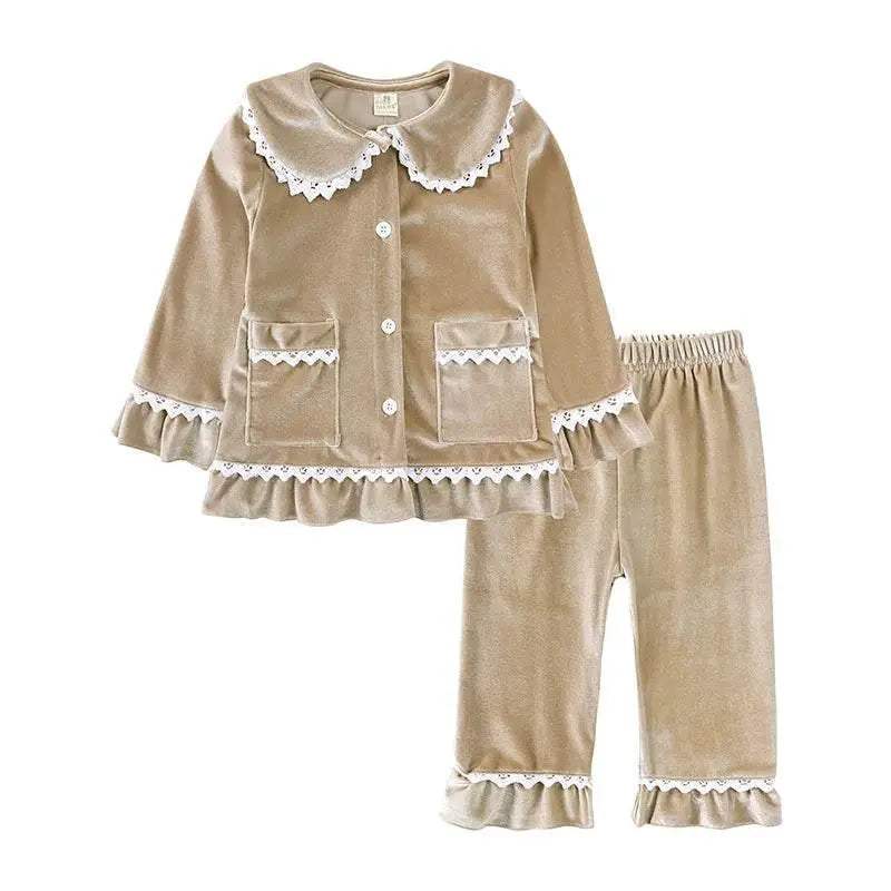  Cozy 7-13 Kids Pajama Set Velvet Xmas Print Toyland EU -  ToylandEU™