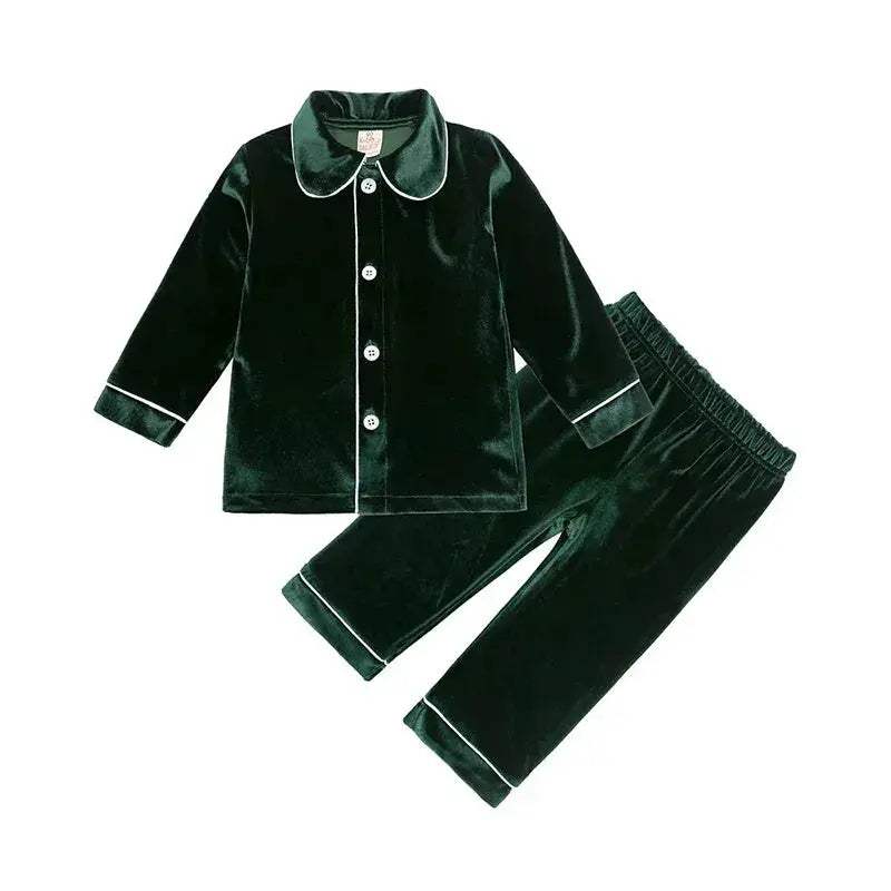  Cozy 7-13 Kids Pajama Set Velvet Xmas Print Toyland EU -  ToylandEU™