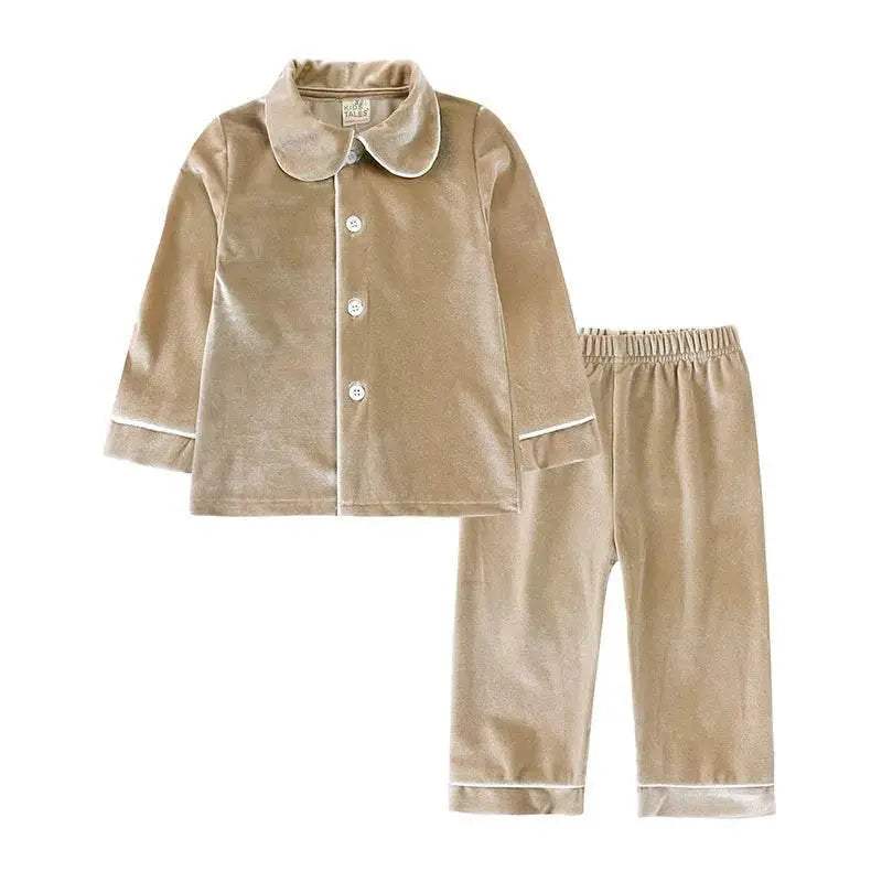  Cozy 7-13 Kids Pajama Set Velvet Xmas Print Toyland EU -  ToylandEU™