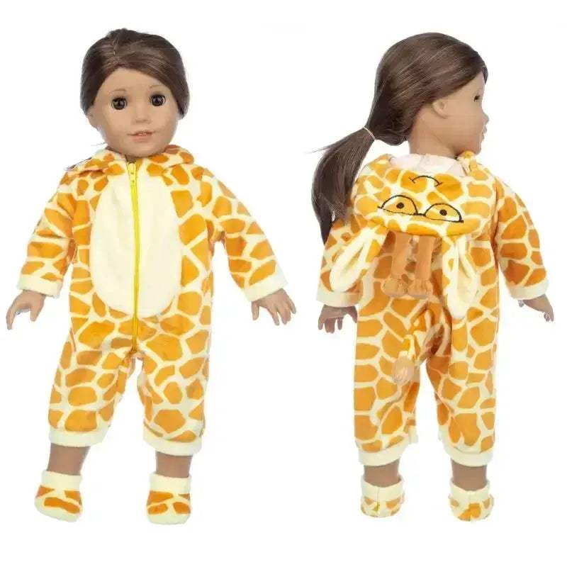 Cozy Animal Pajamas For 18 Inch American Girl Doll - ToylandEU