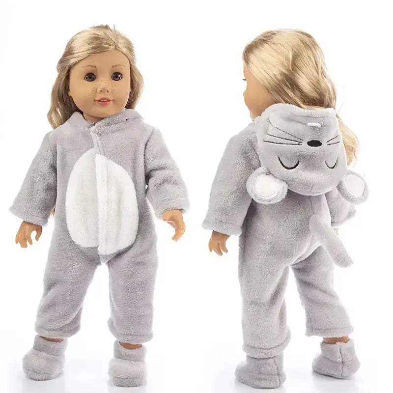 Cozy Animal Pajamas For 18 Inch American Girl Doll - ToylandEU