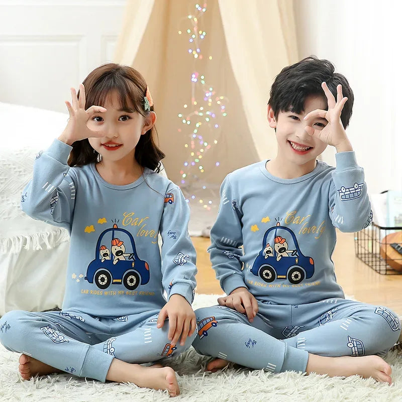 Cozy Autumn Winter Cotton Pajamas Sets For Kids Homewear - ToylandEU