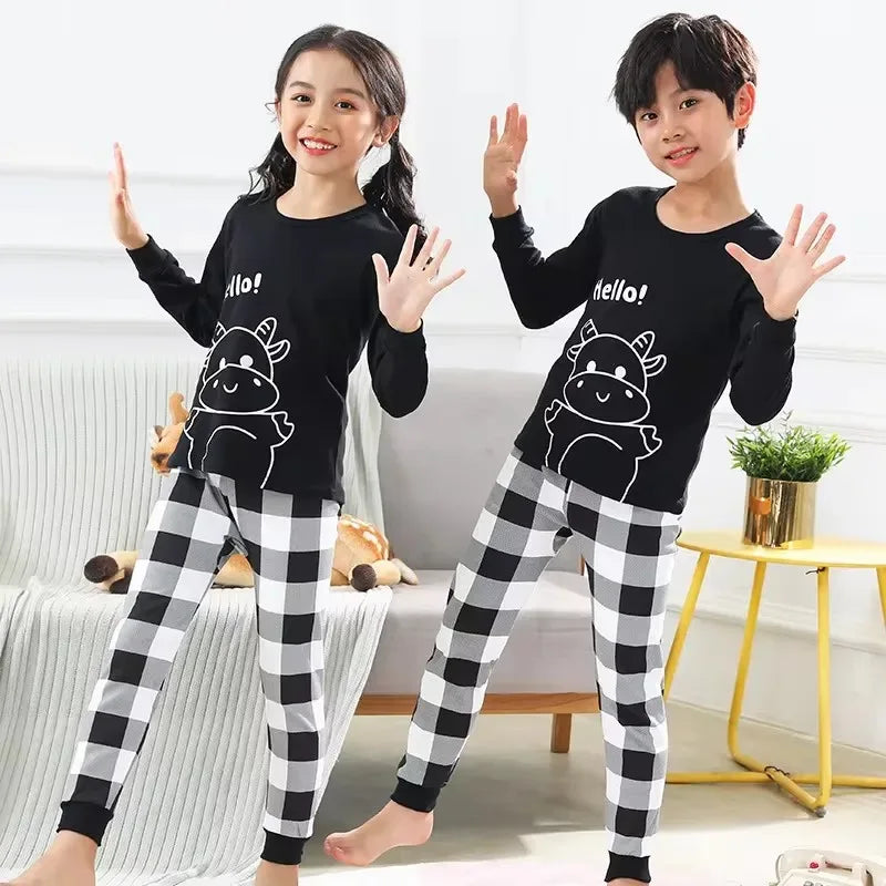 Cozy Autumn Winter Cotton Pajamas Sets For Kids Homewear - ToylandEU
