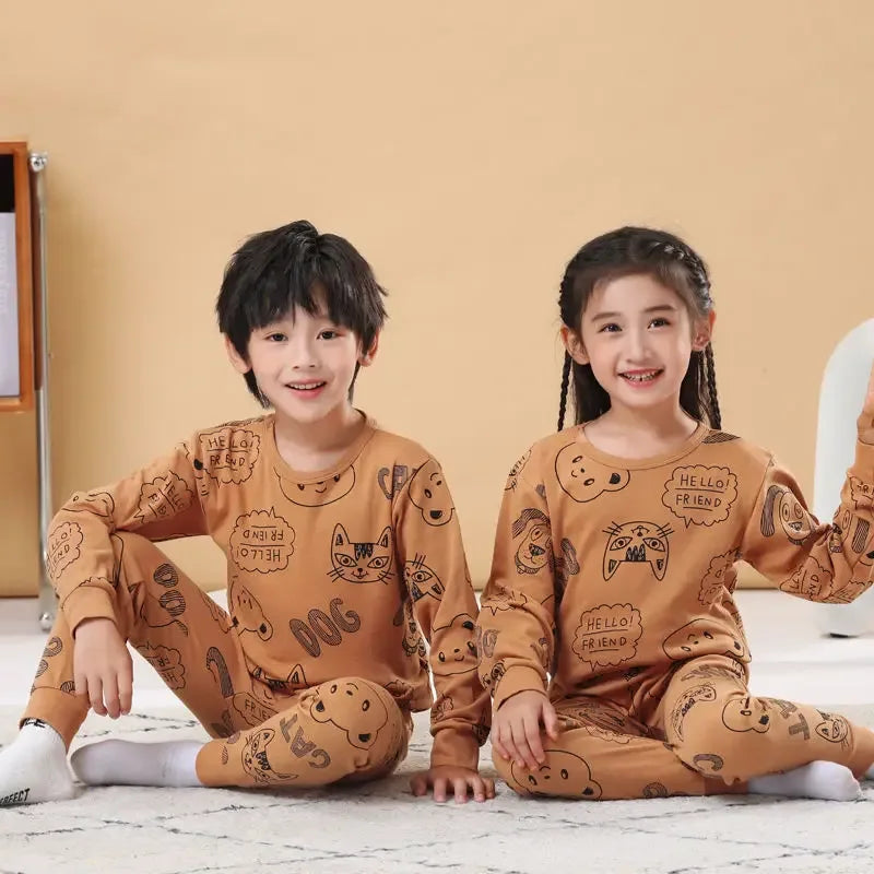 Cozy Autumn Winter Cotton Pajamas Sets For Kids Homewear - ToylandEU
