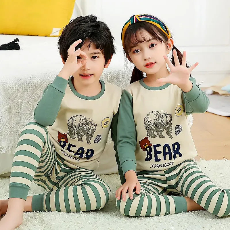 Cozy Autumn Winter Cotton Pajamas Sets For Kids Homewear - ToylandEU