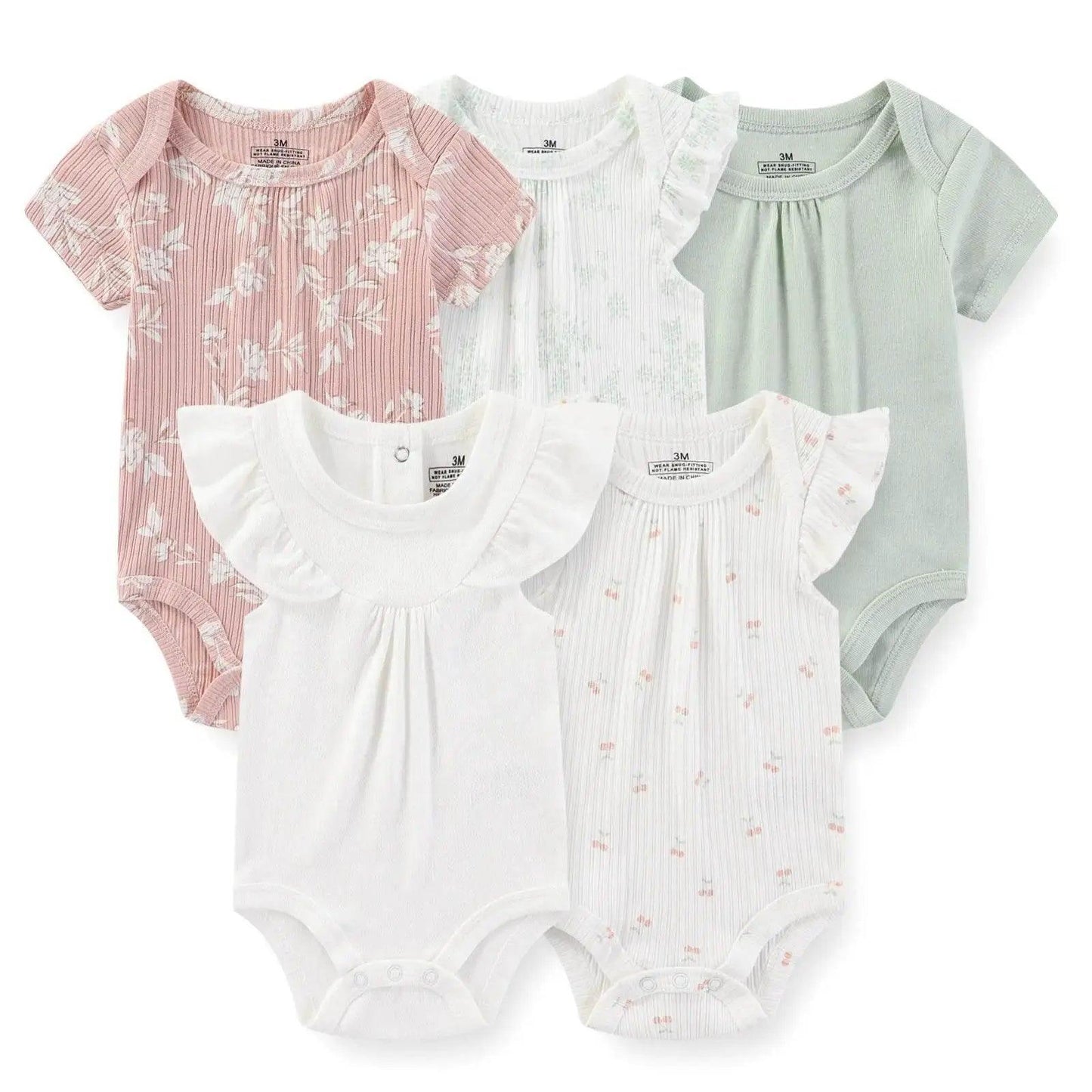  Cozy Baby Bodysuits Five Pack Cartoon Print Toyland EU -  ToylandEU™