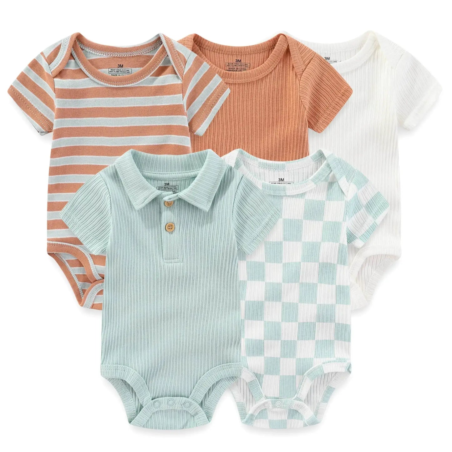  Cozy Baby Bodysuits Five Pack Cartoon Print Toyland EU -  ToylandEU™
