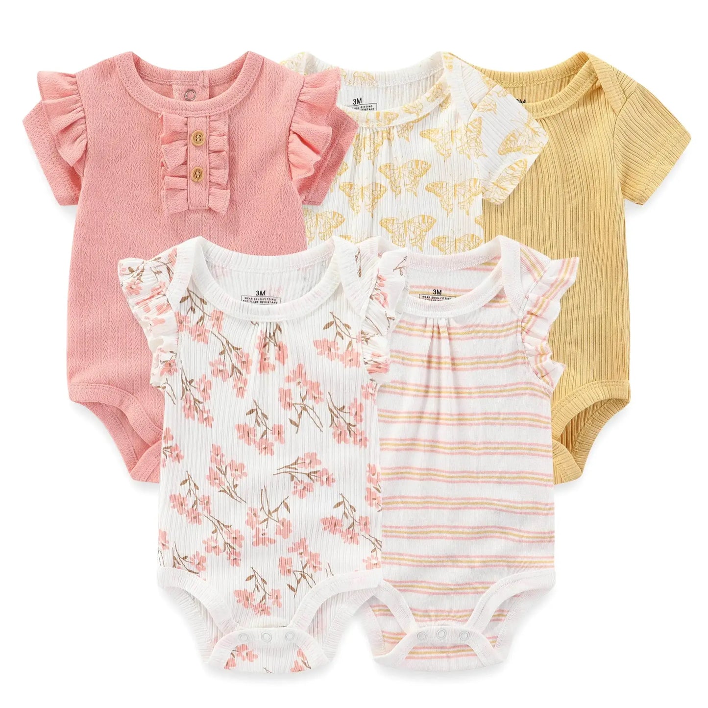  Cozy Baby Bodysuits Five Pack Cartoon Print Toyland EU -  ToylandEU™