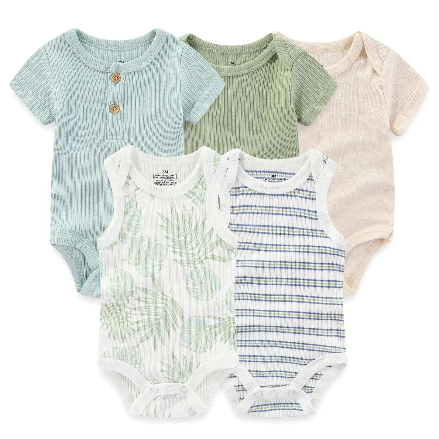  Cozy Baby Bodysuits Five Pack Cartoon Print Toyland EU -  ToylandEU™