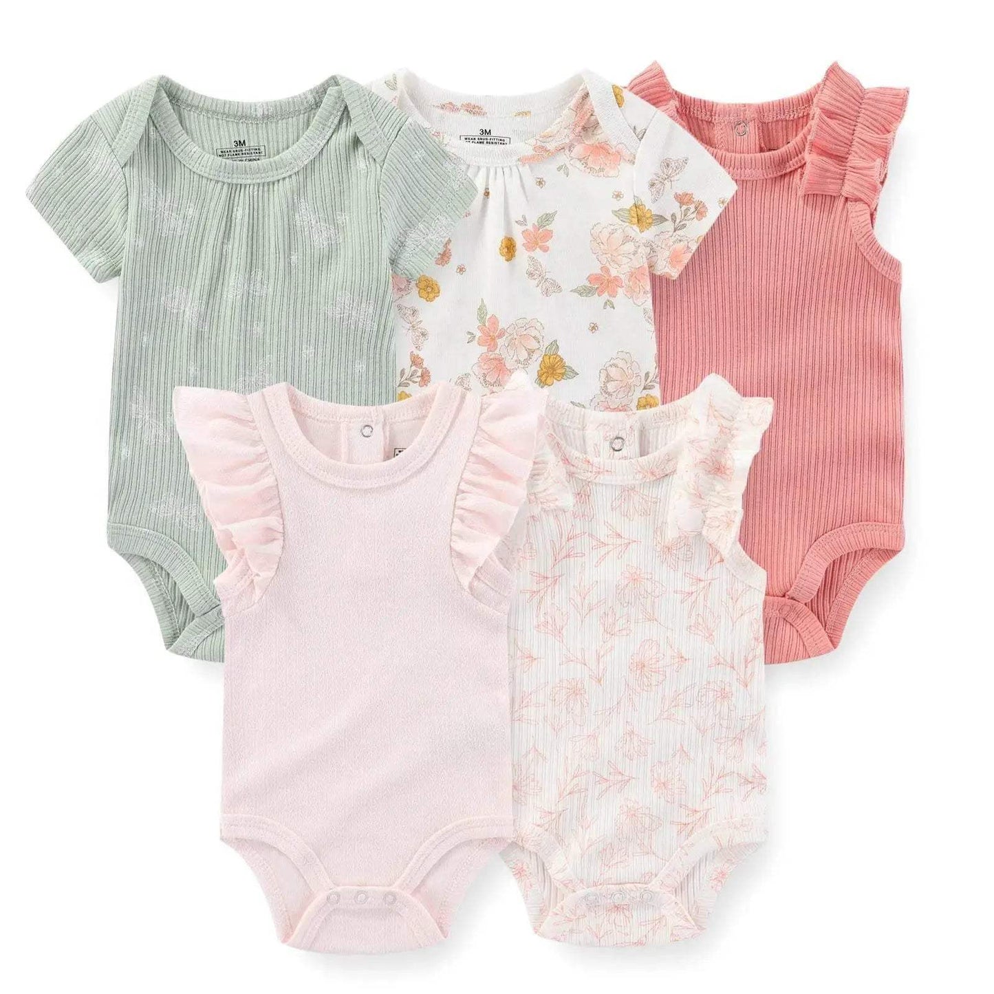 Cozy Baby Bodysuits Five Pack Cartoon Print Toyland EU -  ToylandEU™