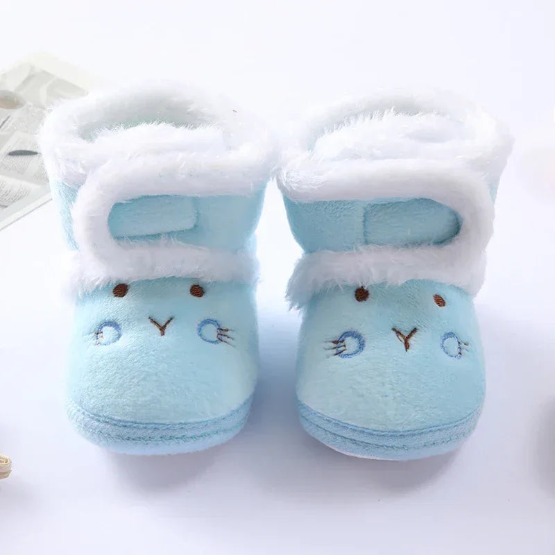 Cozy Baby Boots Cartoon Bear Plush Lined Infants 0 To 18 Months - ToylandEU