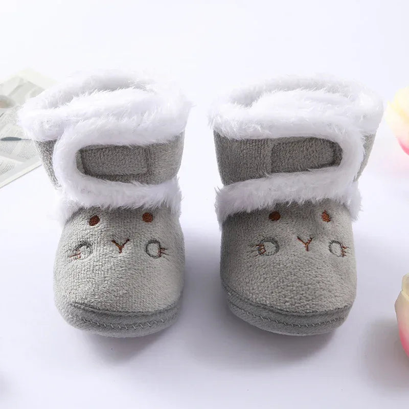 Cozy Baby Boots Cartoon Bear Plush Lined Infants 0 To 18 Months - ToylandEU
