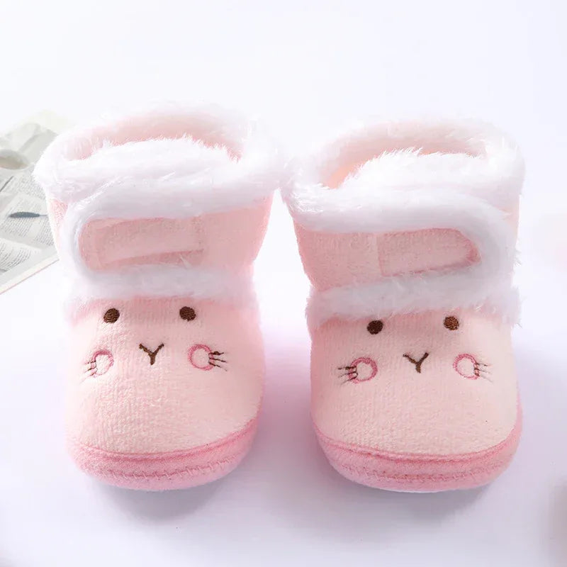 Cozy Baby Boots Cartoon Bear Plush Lined Infants 0 To 18 Months - ToylandEU