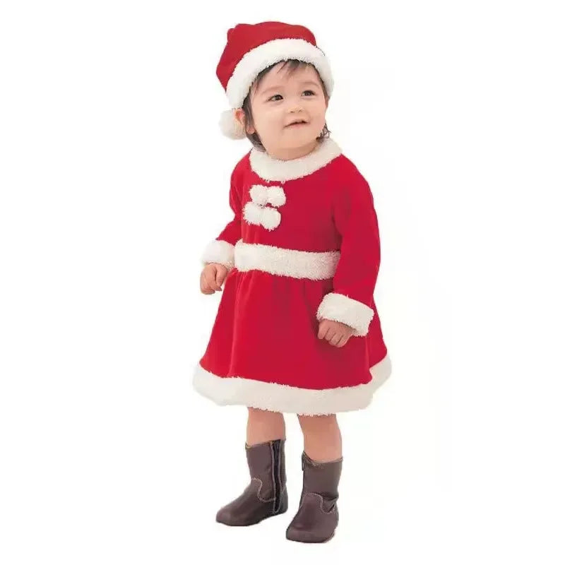 Cozy Baby Costume Romper Hooded Santa Claus Unisex For Christmas Festivities - ToylandEU