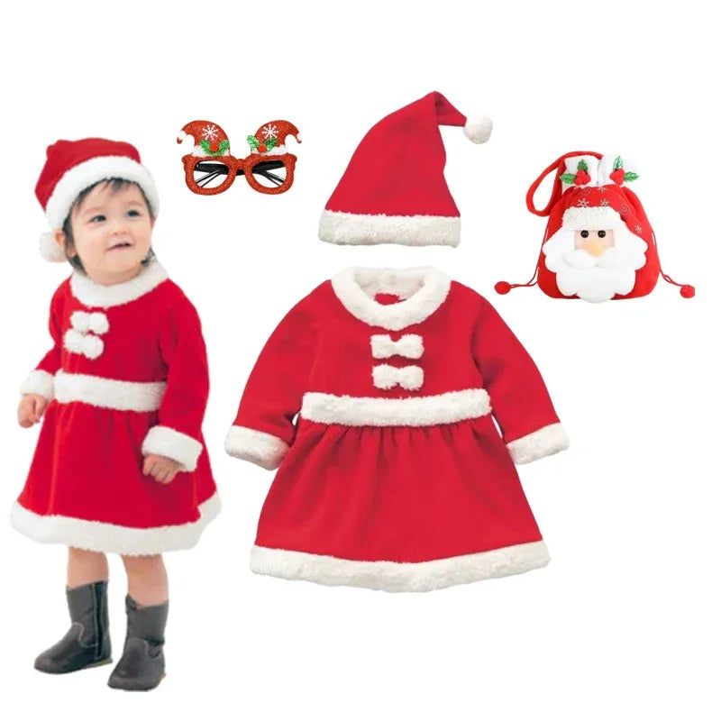 Cozy Baby Costume Romper Hooded Santa Claus Unisex For Christmas Festivities - ToylandEU