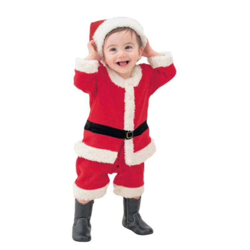 Cozy Baby Costume Romper Hooded Santa Claus Unisex For Christmas Festivities - ToylandEU