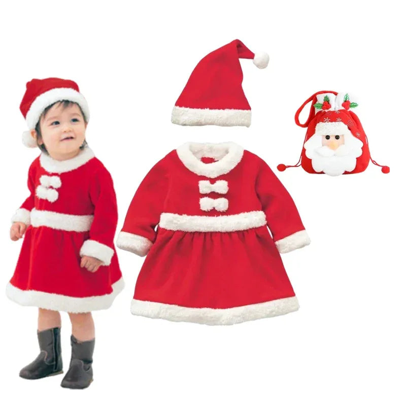 Cozy Baby Costume Romper Hooded Santa Claus Unisex For Christmas Festivities - ToylandEU