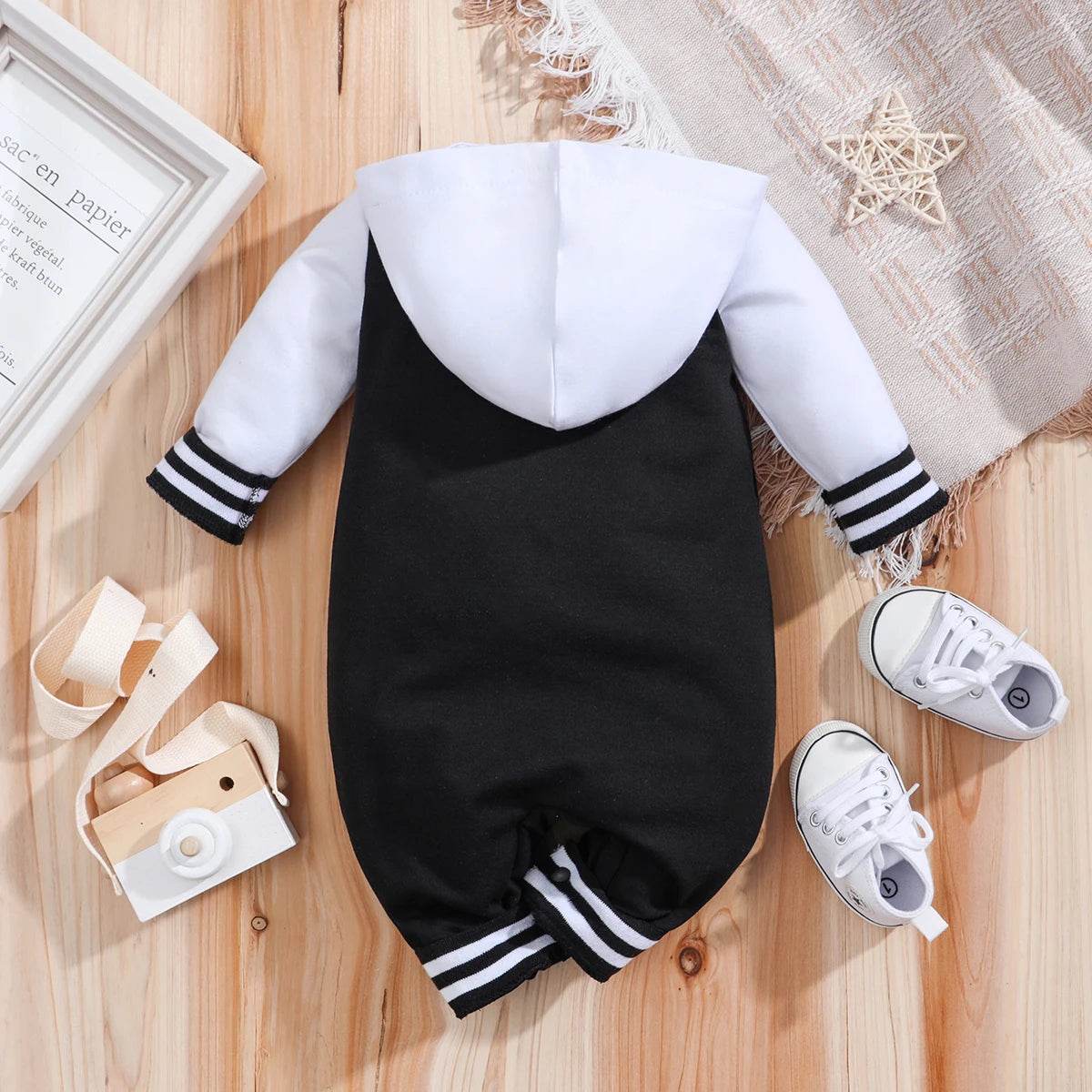 Cozy Baby Romper Hooded Knit Long Sleeve Ultra Soft Unisex 0 To 18 Months Beachwear - ToylandEU