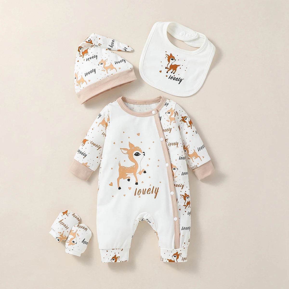 Cozy Baby Romper Set Animal Print With Button Closure For Infants 0 To 12 Months - ToylandEU