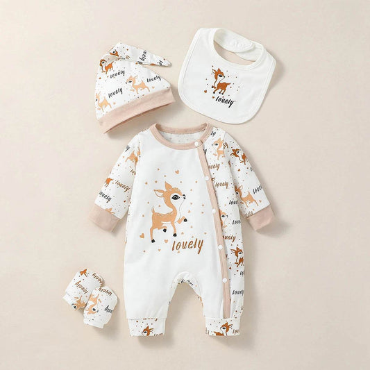 Cozy Baby Romper Set Animal Print With Button Closure For Infants 0 To 12 Months - ToylandEU