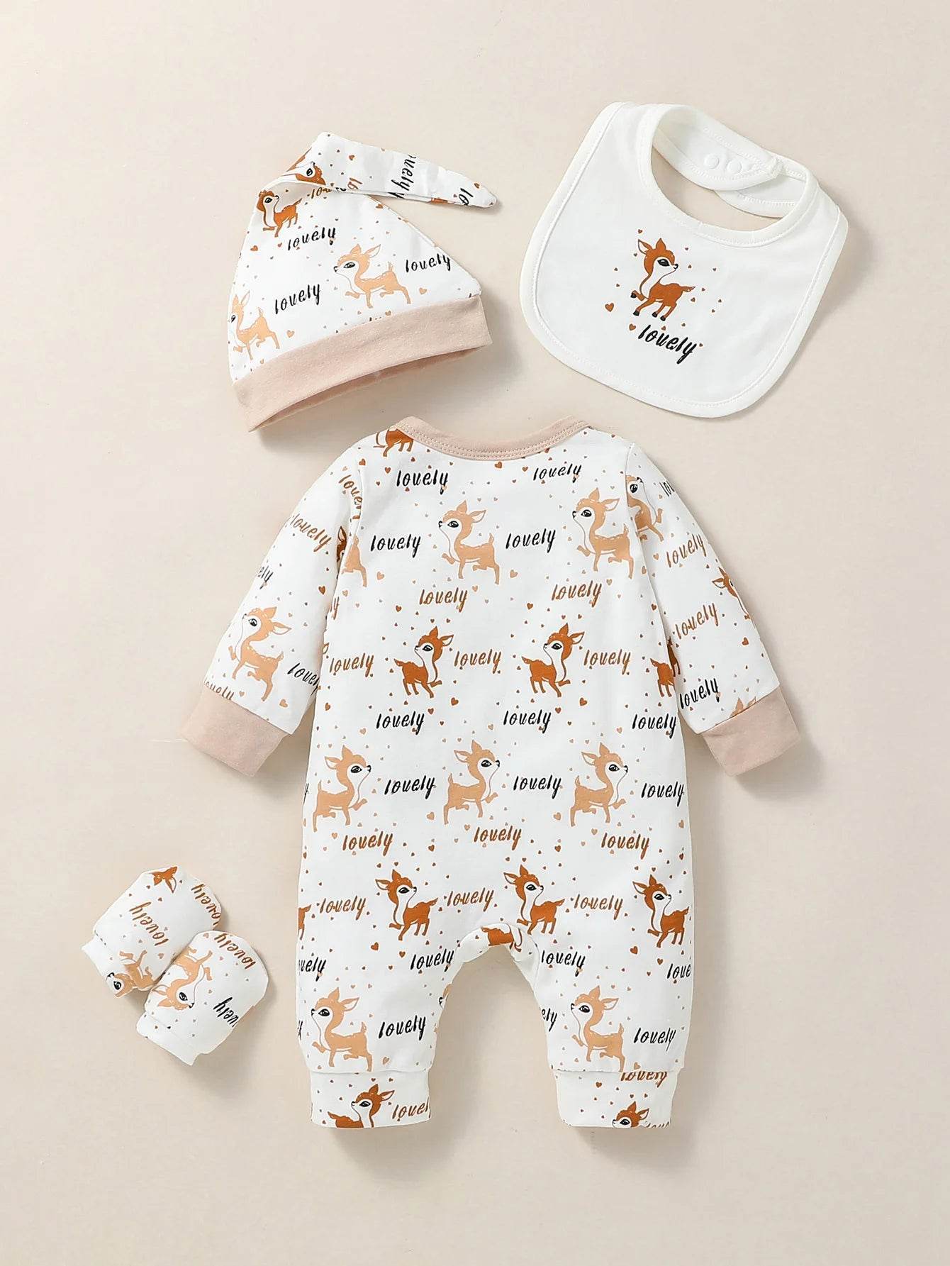 Cozy Baby Romper Set Animal Print With Button Closure For Infants 0 To 12 Months - ToylandEU