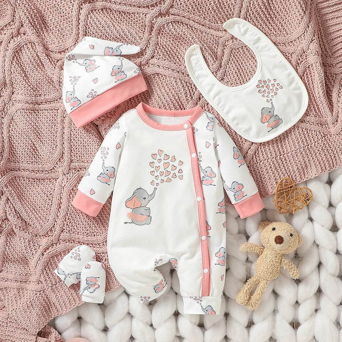 Cozy Baby Romper Set Animal Print With Button Closure For Infants 0 To 12 Months - ToylandEU