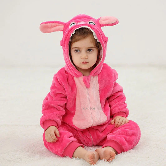 Cozy Baby Rompers Hooded Winter Flannel Zippered Design Unisex For 1 To 3 Years Old - ToylandEU