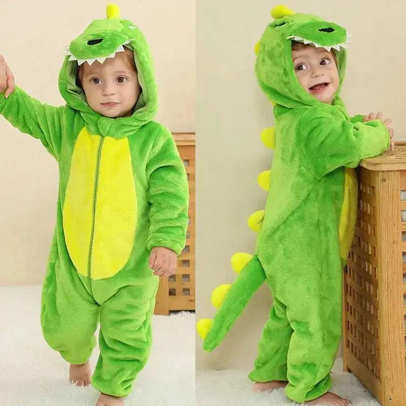 Cozy Baby Rompers Hooded Winter Flannel Zippered Design Unisex For 1 To 3 Years Old - ToylandEU