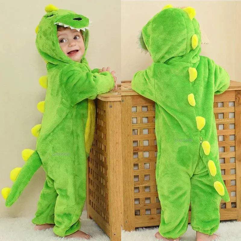 Cozy Baby Rompers Hooded Winter Flannel Zippered Design Unisex For 1 To 3 Years Old - ToylandEU