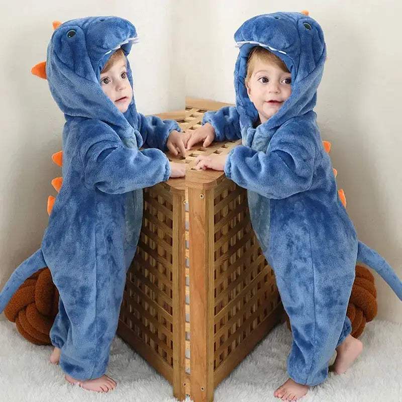 Cozy Baby Rompers Hooded Winter Flannel Zippered Design Unisex For 1 To 3 Years Old - ToylandEU