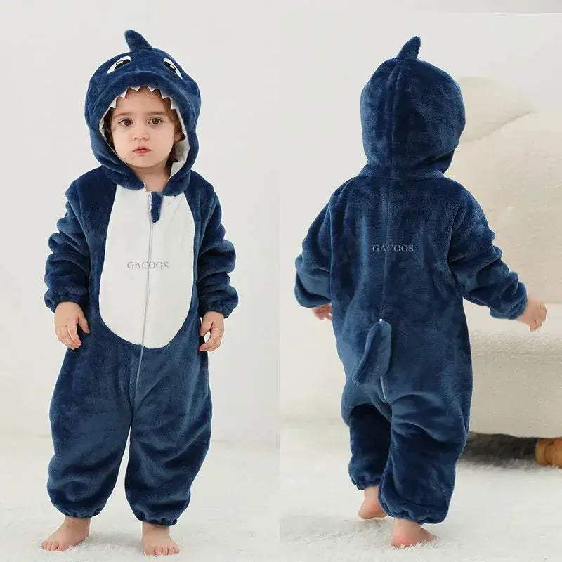 Cozy Baby Rompers Hooded Winter Flannel Zippered Design Unisex For 1 To 3 Years Old - ToylandEU