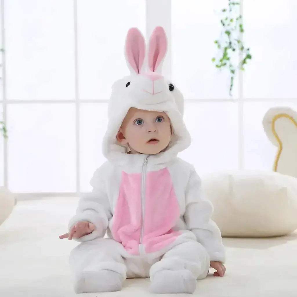 Cozy Baby Rompers Hooded Winter Flannel Zippered Design Unisex For 1 To 3 Years Old - ToylandEU