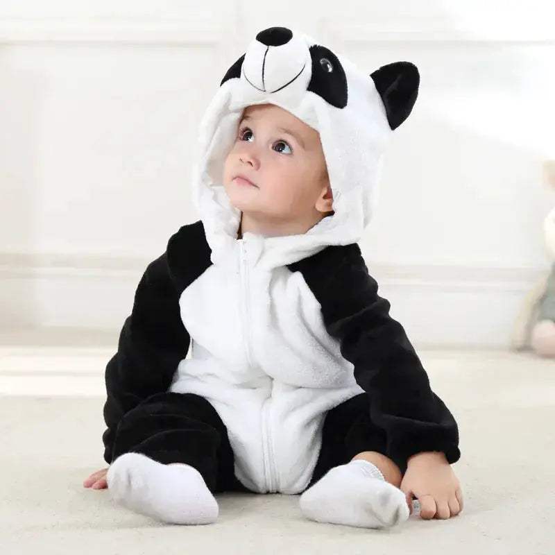 Cozy Baby Rompers Hooded Winter Flannel Zippered Design Unisex For 1 To 3 Years Old - ToylandEU