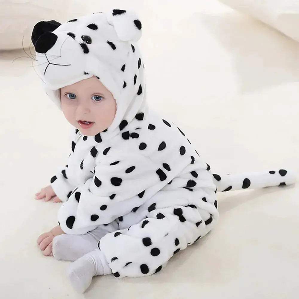 Cozy Baby Rompers Hooded Winter Flannel Zippered Design Unisex For 1 To 3 Years Old - ToylandEU