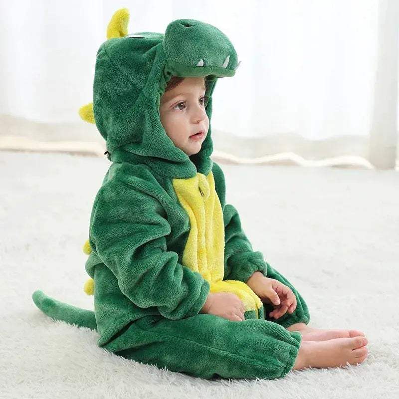 Cozy Baby Rompers Hooded Winter Flannel Zippered Design Unisex For 1 To 3 Years Old - ToylandEU