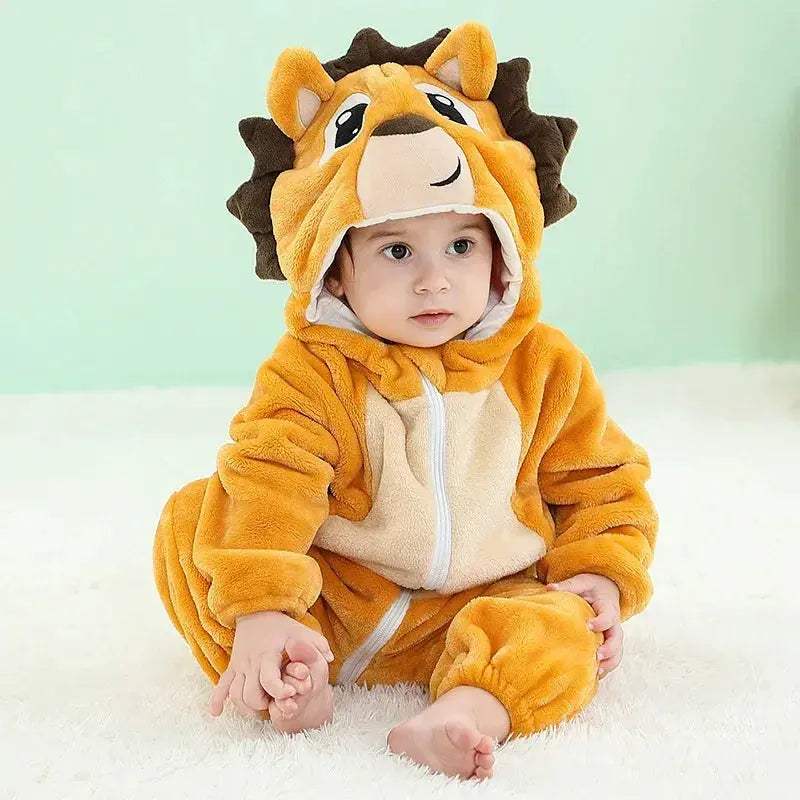 Cozy Baby Rompers Hooded Winter Flannel Zippered Design Unisex For 1 To 3 Years Old - ToylandEU