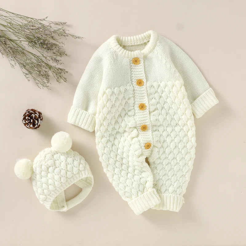 Cozy Baby Rompers Unisex Two Piece Set With Long Sleeve For Newborns - ToylandEU