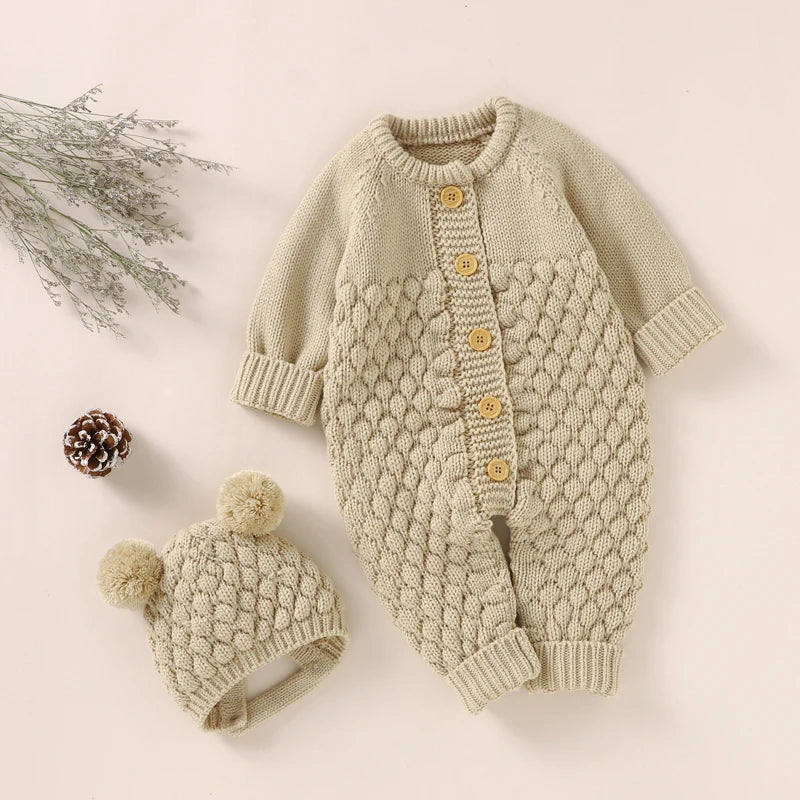 Cozy Baby Rompers Unisex Two Piece Set With Long Sleeve For Newborns - ToylandEU